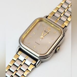 Vintage Seiko Alba Tank V301-5030 Two-Tone Quartz Watch Japan Made JDM